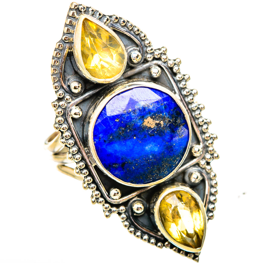 Lapis Lazuli, Citrine Rings handcrafted by Ana Silver Co - RING115272 - Photo 2