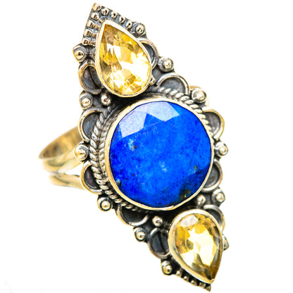 Lapis Lazuli, Citrine Rings handcrafted by Ana Silver Co - RING115273 - Photo 2