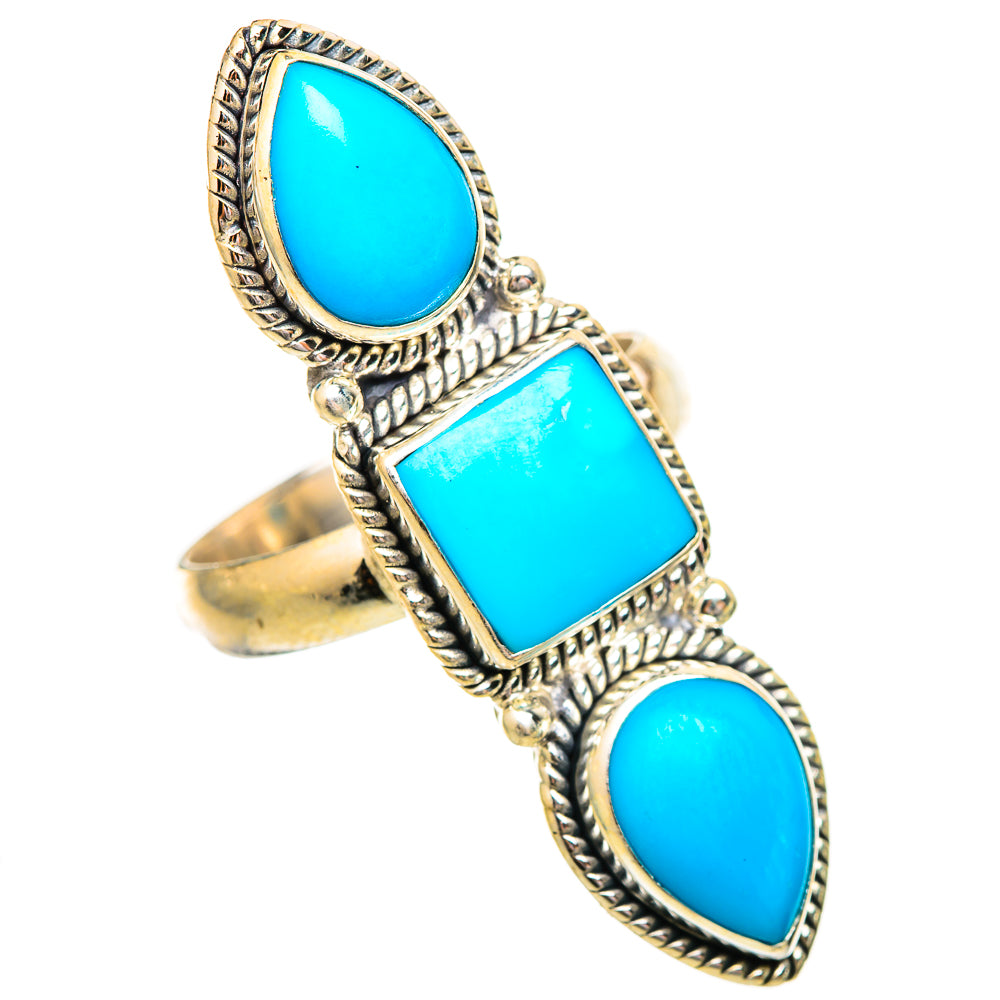 Sleeping Beauty Turquoise Rings handcrafted by Ana Silver Co - RING115281 - Photo 2