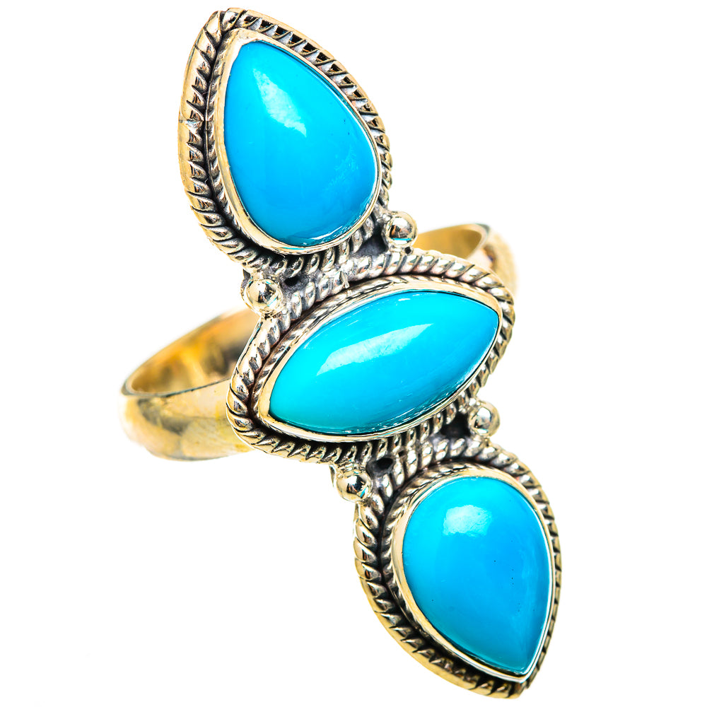 Sleeping Beauty Turquoise Rings handcrafted by Ana Silver Co - RING115299 - Photo 2