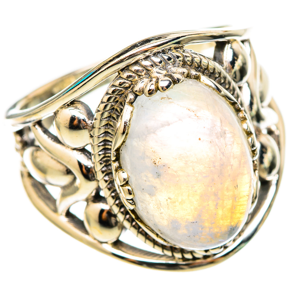 Rainbow Moonstone Rings handcrafted by Ana Silver Co - RING115315 - Photo 2
