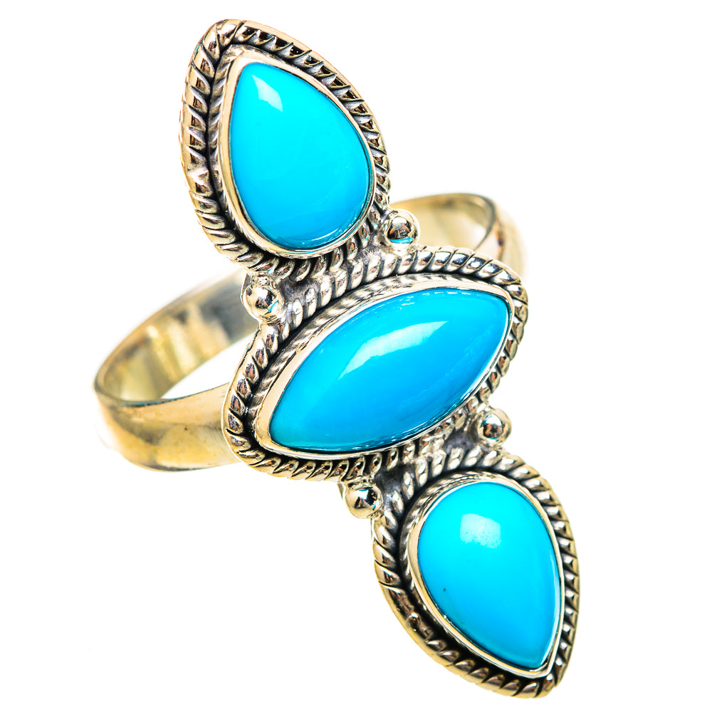 Sleeping Beauty Turquoise Rings handcrafted by Ana Silver Co - RING115322 - Photo 2