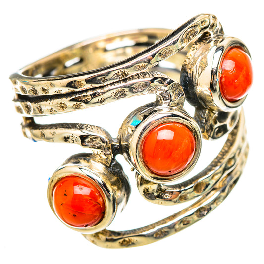 Red Coral Rings handcrafted by Ana Silver Co - RING115336 - Photo 2