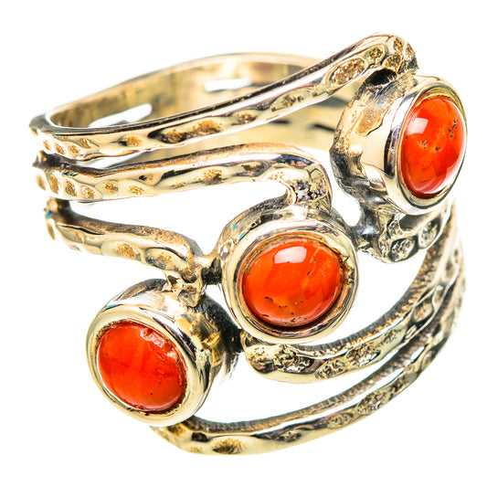 Red Coral Rings handcrafted by Ana Silver Co - RING115363 - Photo 2