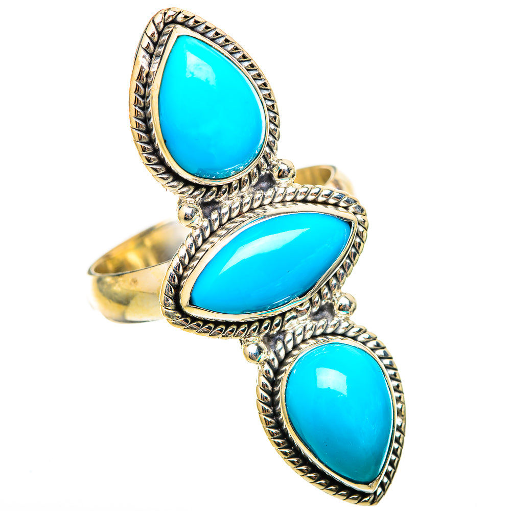 Sleeping Beauty Turquoise Rings handcrafted by Ana Silver Co - RING115382 - Photo 2