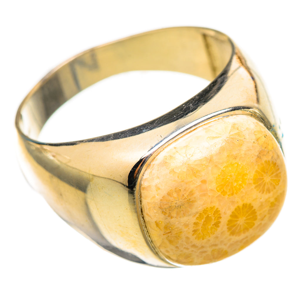 Fossil Coral Rings handcrafted by Ana Silver Co - RING115413 - Photo 2