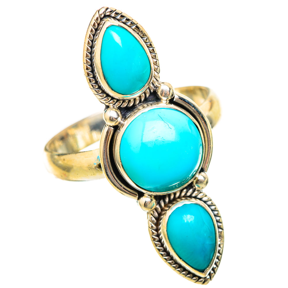 Sleeping Beauty Turquoise Rings handcrafted by Ana Silver Co - RING115432 - Photo 2