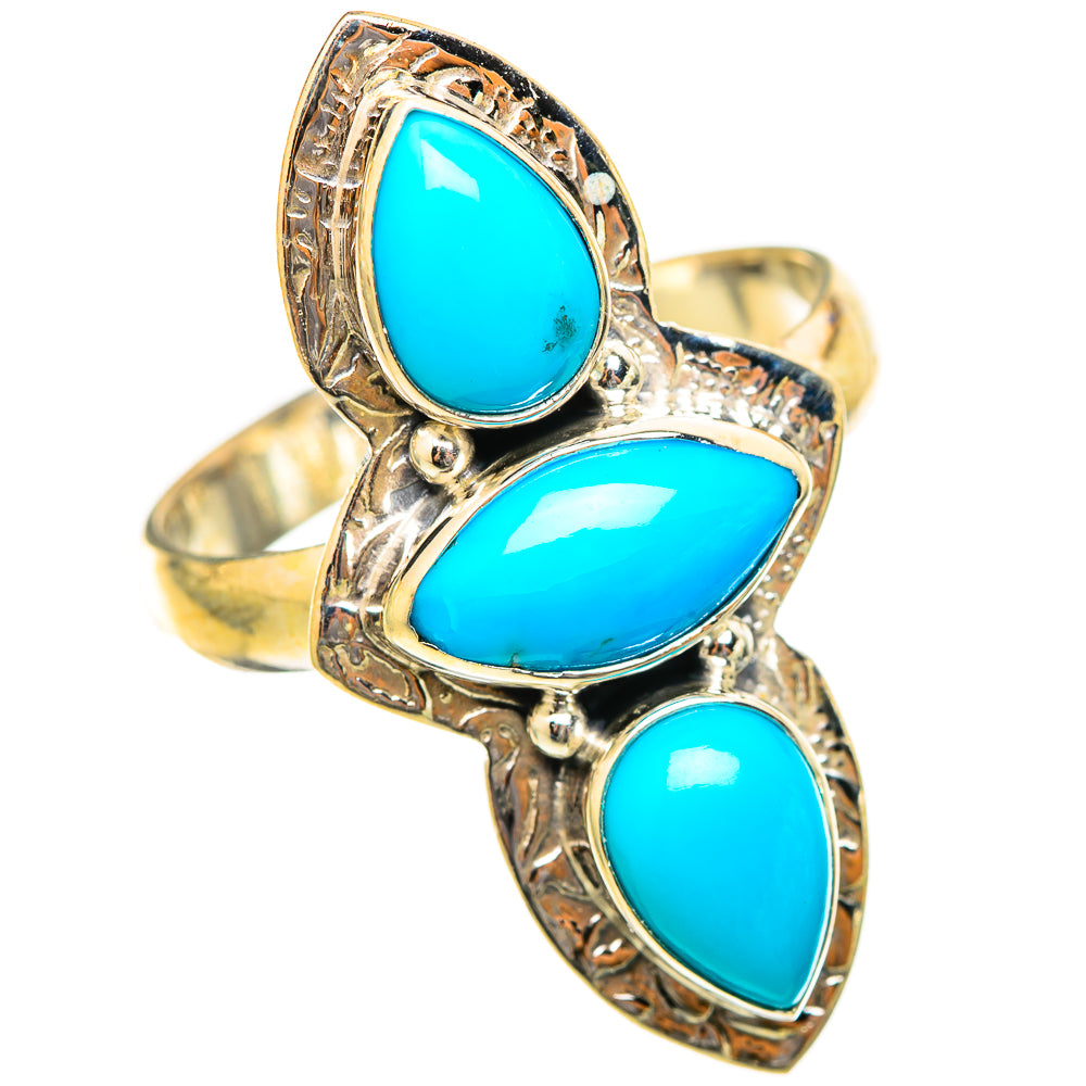 Sleeping Beauty Turquoise Rings handcrafted by Ana Silver Co - RING115473 - Photo 2