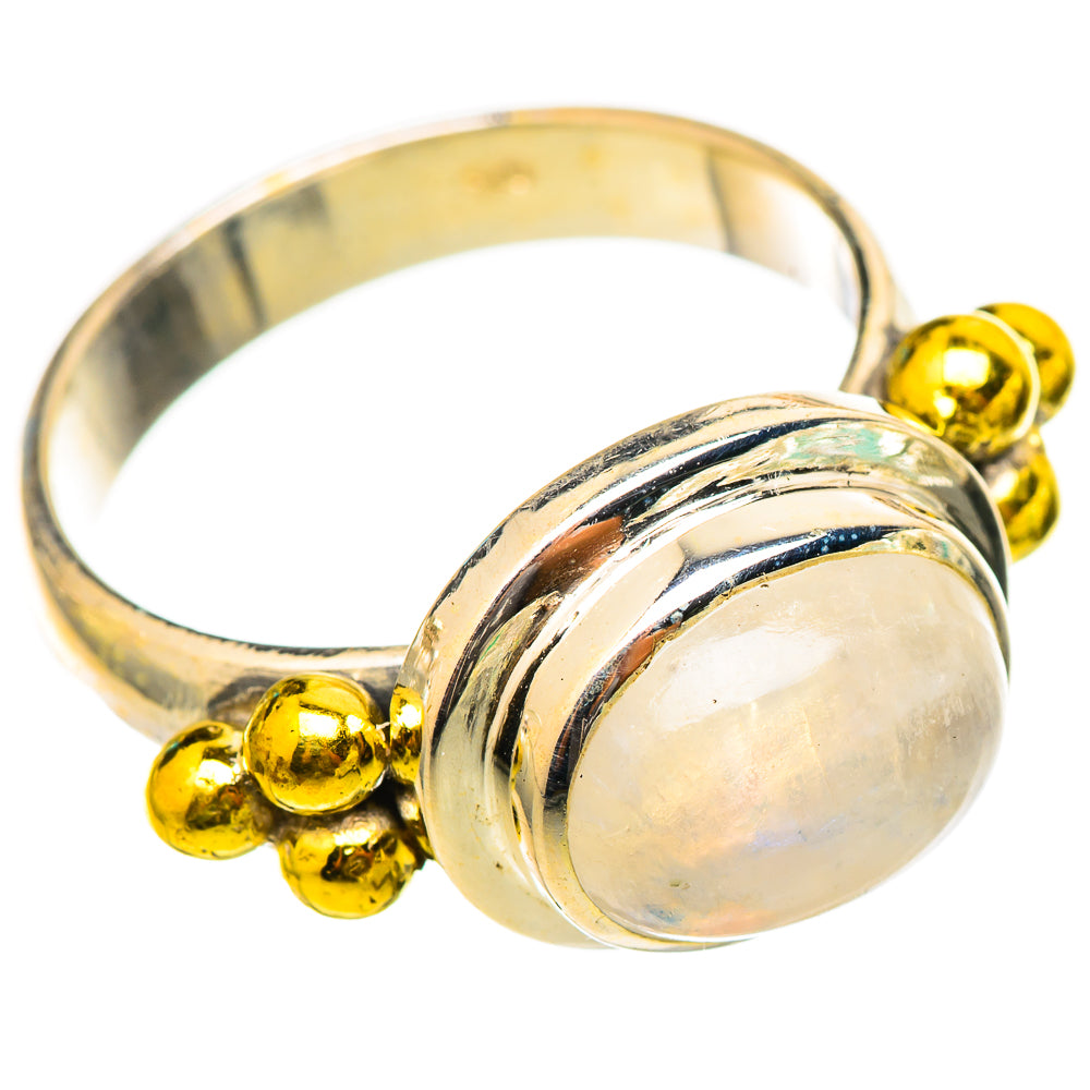 Rainbow Moonstone Rings handcrafted by Ana Silver Co - RING115484 - Photo 2