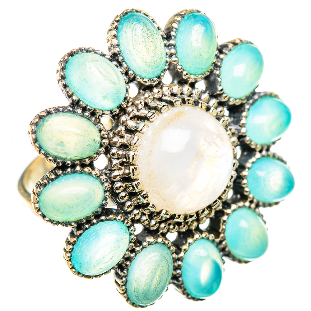 Rainbow Moonstone Rings handcrafted by Ana Silver Co - RING115503 - Photo 2