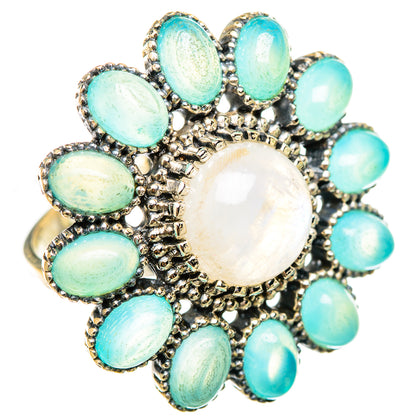Rainbow Moonstone Rings handcrafted by Ana Silver Co - RING115503 - Photo 2