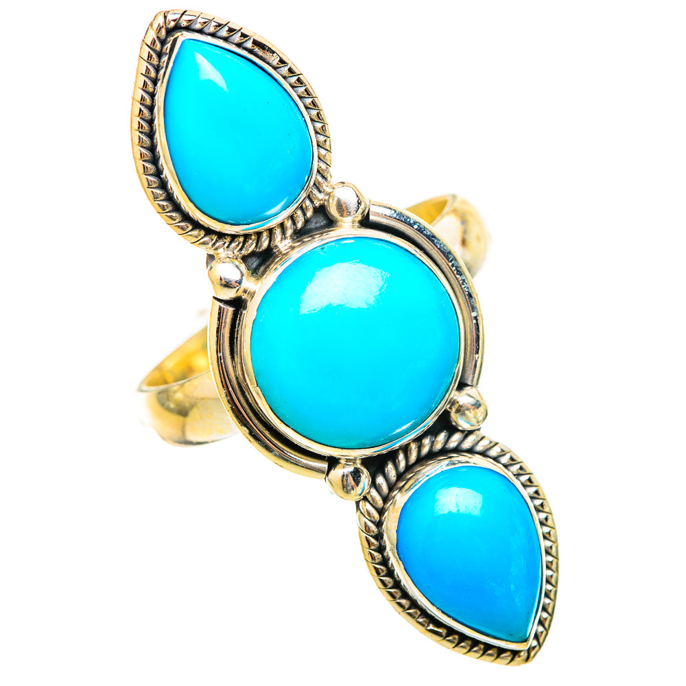 Sleeping Beauty Turquoise Rings handcrafted by Ana Silver Co - RING115505 - Photo 2
