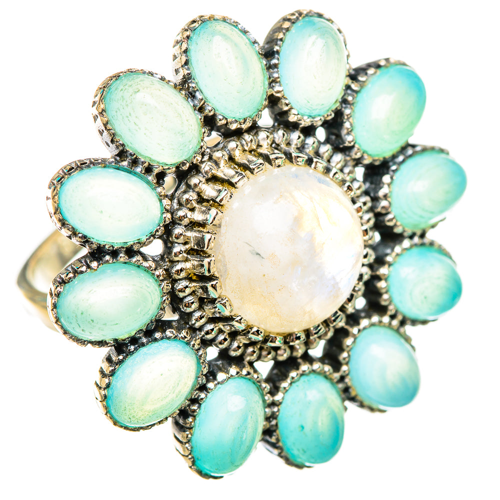 Rainbow Moonstone Rings handcrafted by Ana Silver Co - RING115524 - Photo 2