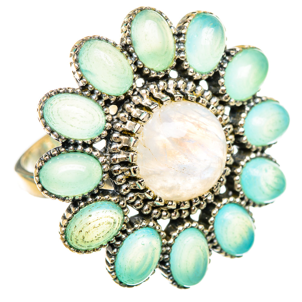 Rainbow Moonstone Rings handcrafted by Ana Silver Co - RING115548 - Photo 2