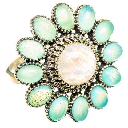 Rainbow Moonstone Rings handcrafted by Ana Silver Co - RING115548 - Photo 2