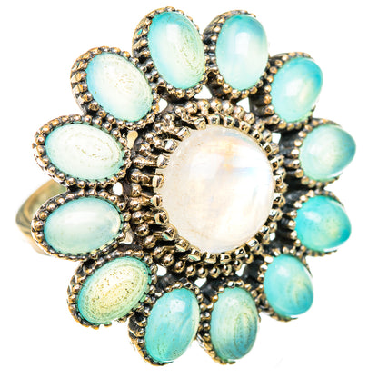 Rainbow Moonstone Rings handcrafted by Ana Silver Co - RING115561 - Photo 2