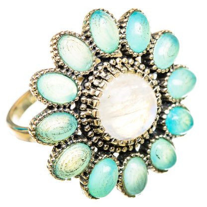 Rainbow Moonstone Rings handcrafted by Ana Silver Co - RING115576 - Photo 2