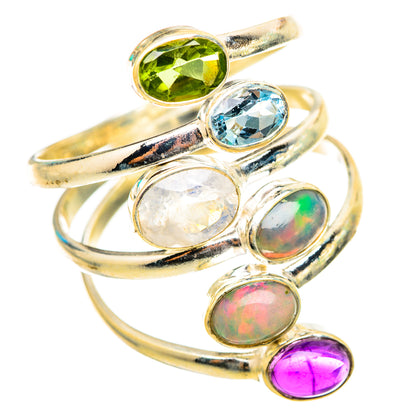 Rainbow Moonstone Rings handcrafted by Ana Silver Co - RING115591 - Photo 2