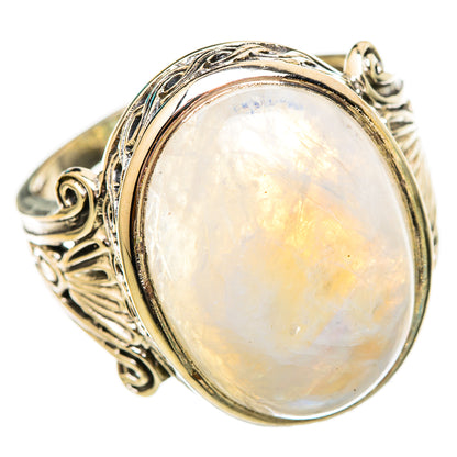 Rainbow Moonstone Rings handcrafted by Ana Silver Co - RING115672 - Photo 2
