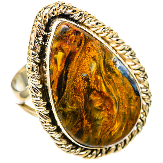 Golden Pietersite Rings handcrafted by Ana Silver Co - RING115719 - Photo 2