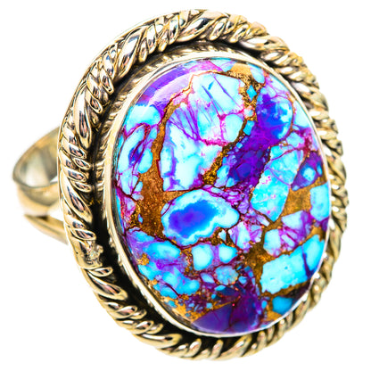 Purple Copper Composite Turquoise Rings handcrafted by Ana Silver Co - RING115722 - Photo 2