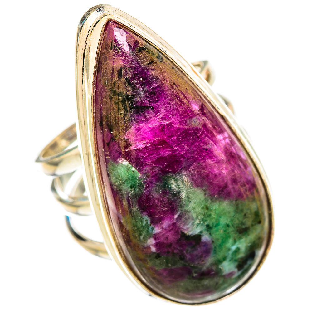 Ruby Zoisite Rings handcrafted by Ana Silver Co - RING115727 - Photo 2
