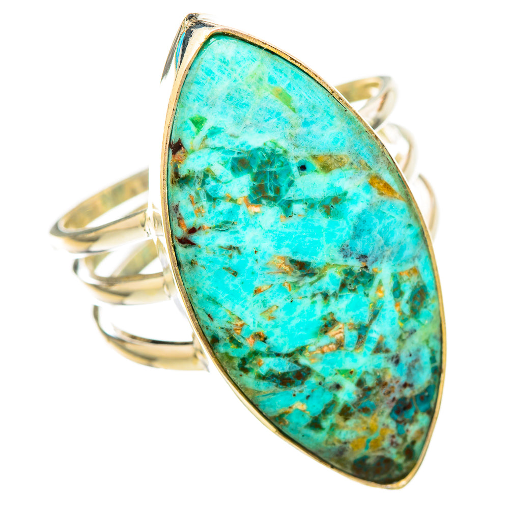 Peruvian Chrysocolla Rings handcrafted by Ana Silver Co - RING115740 - Photo 2