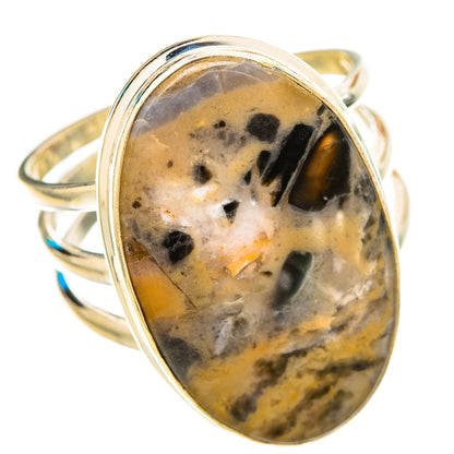 Bumble Bee Jasper Rings handcrafted by Ana Silver Co - RING115749 - Photo 2