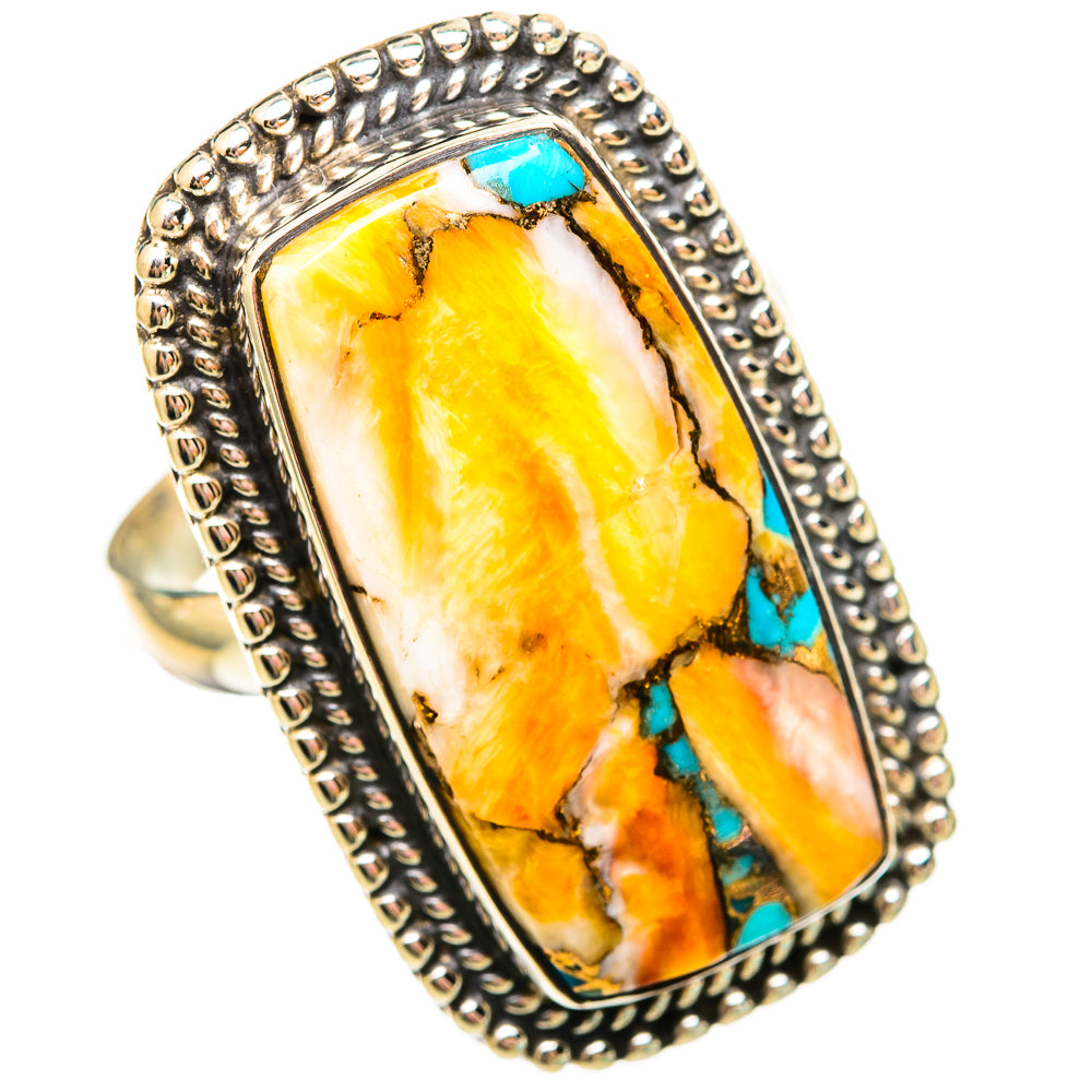 Spiny Oyster Turquoise Rings handcrafted by Ana Silver Co - RING115753 - Photo 2