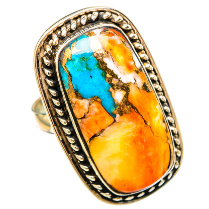 Spiny Oyster Turquoise Rings handcrafted by Ana Silver Co - RING115763 - Photo 2