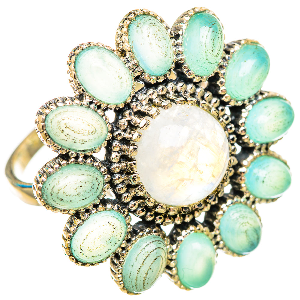 Rainbow Moonstone Rings handcrafted by Ana Silver Co - RING115772 - Photo 2