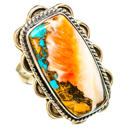 Spiny Oyster Turquoise Rings handcrafted by Ana Silver Co - RING115803 - Photo 2