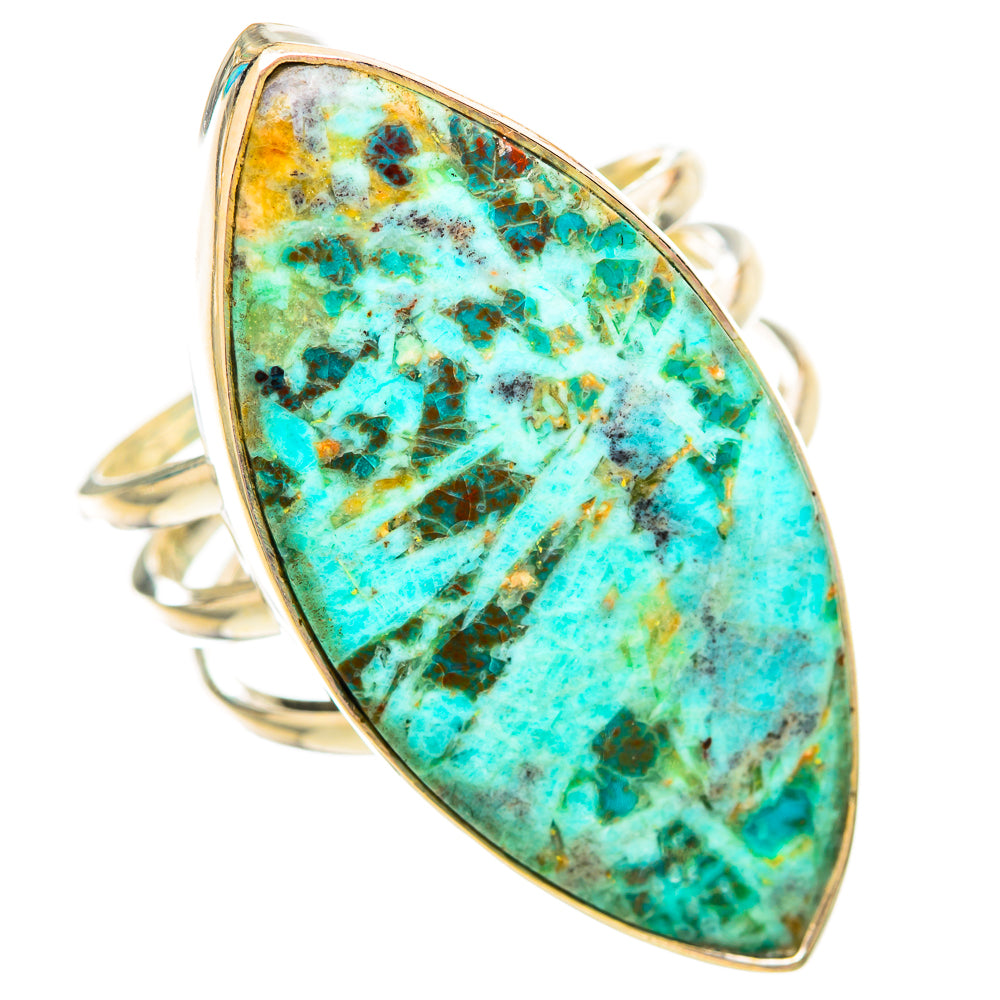 Peruvian Chrysocolla Rings handcrafted by Ana Silver Co - RING115825 - Photo 2