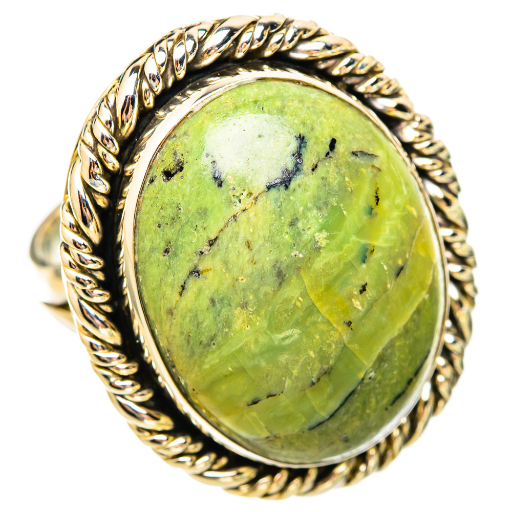 African Green Opal Rings handcrafted by Ana Silver Co - RING115833 - Photo 2