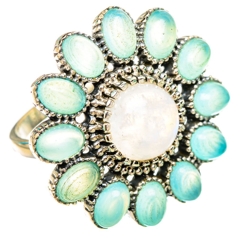 Rainbow Moonstone Rings handcrafted by Ana Silver Co - RING115869 - Photo 2