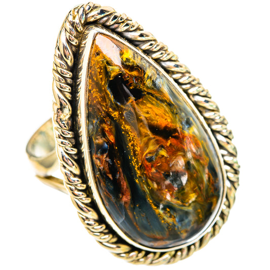 Golden Pietersite Rings handcrafted by Ana Silver Co - RING115880 - Photo 2