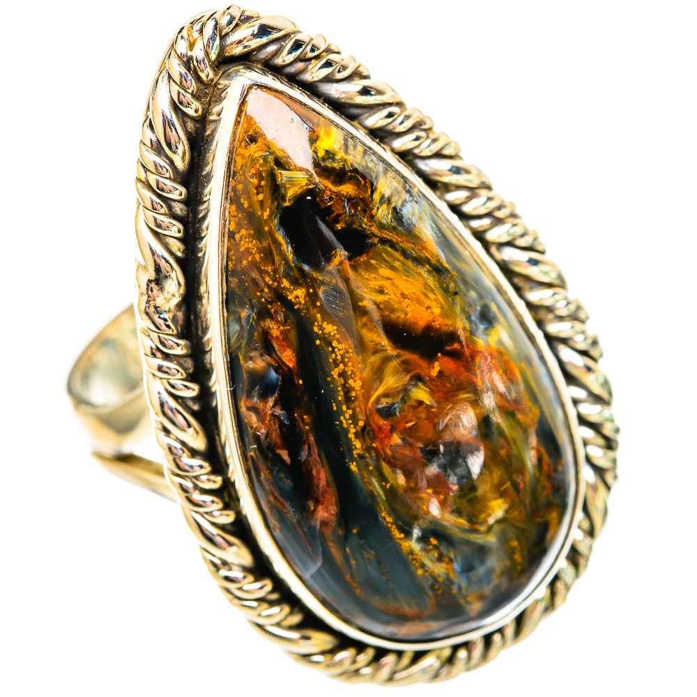Golden Pietersite Rings handcrafted by Ana Silver Co - RING115880 - Photo 2