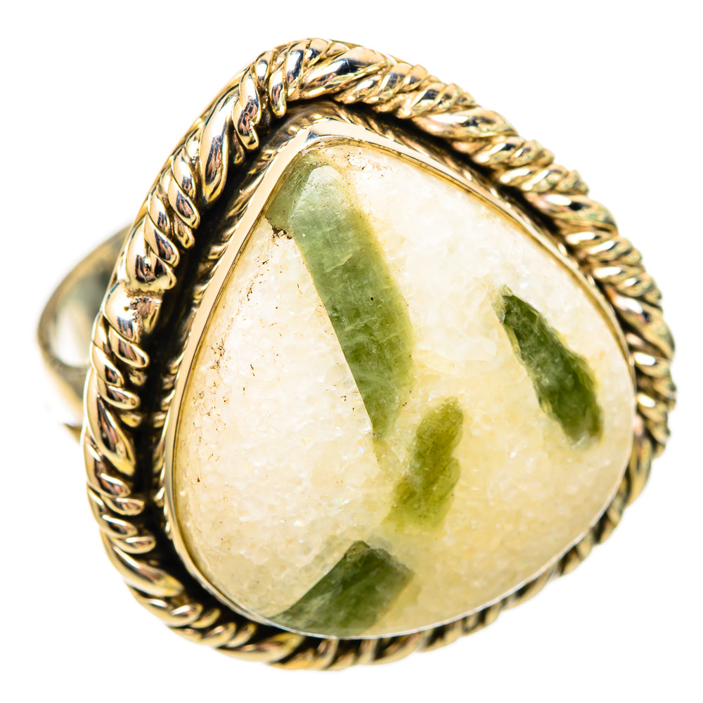 Green Tourmaline In Quartz Rings handcrafted by Ana Silver Co - RING115893 - Photo 2