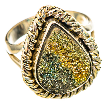 Spectro Pyrite Druzy Rings handcrafted by Ana Silver Co - RING115912 - Photo 2