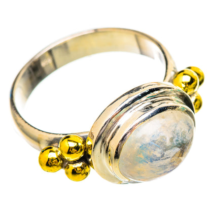 Rainbow Moonstone Rings handcrafted by Ana Silver Co - RING115917 - Photo 2