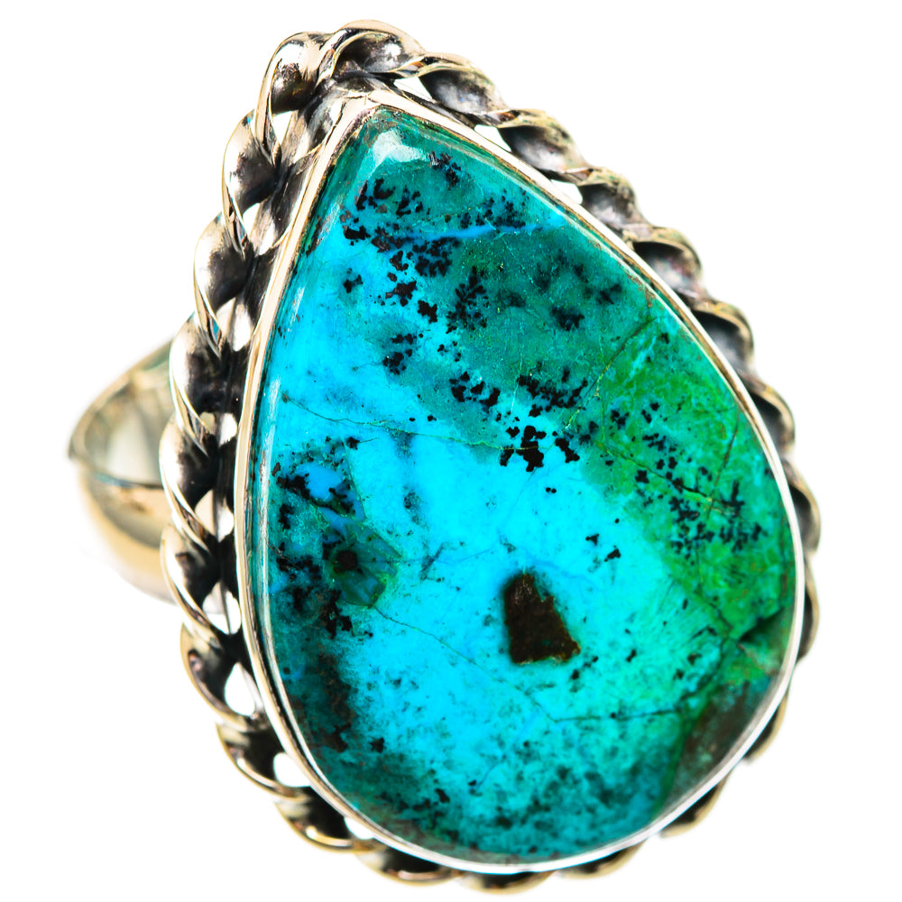 Peruvian Chrysocolla Rings handcrafted by Ana Silver Co - RING115927 - Photo 2