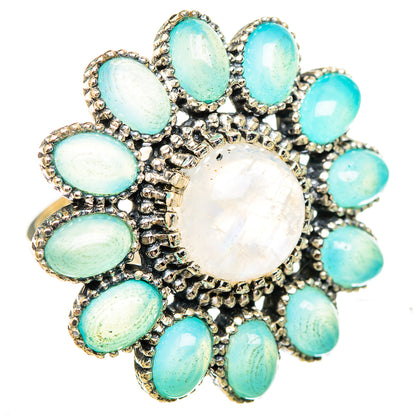 Rainbow Moonstone Rings handcrafted by Ana Silver Co - RING115997 - Photo 2