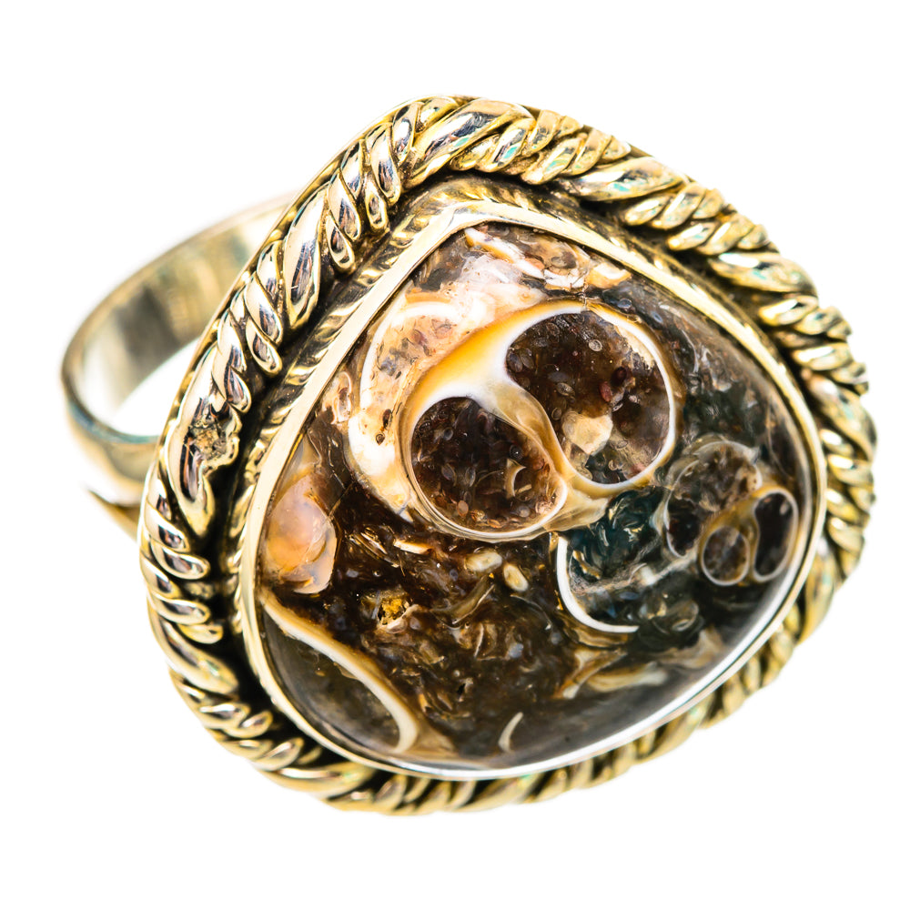 Turritella Agate Rings handcrafted by Ana Silver Co - RING116011 - Photo 2