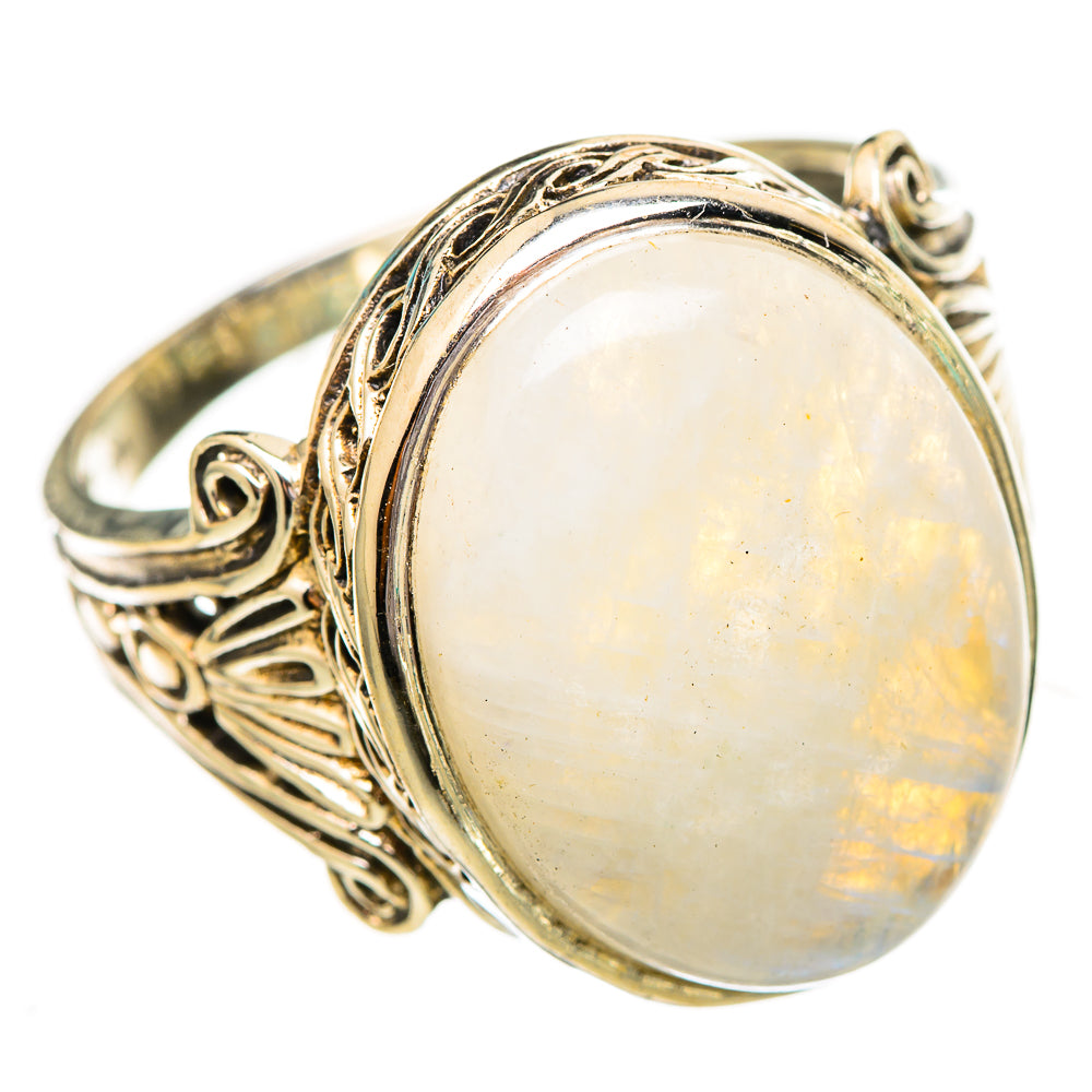 Rainbow Moonstone Rings handcrafted by Ana Silver Co - RING116026 - Photo 2