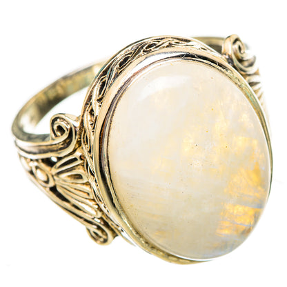 Rainbow Moonstone Rings handcrafted by Ana Silver Co - RING116026 - Photo 2