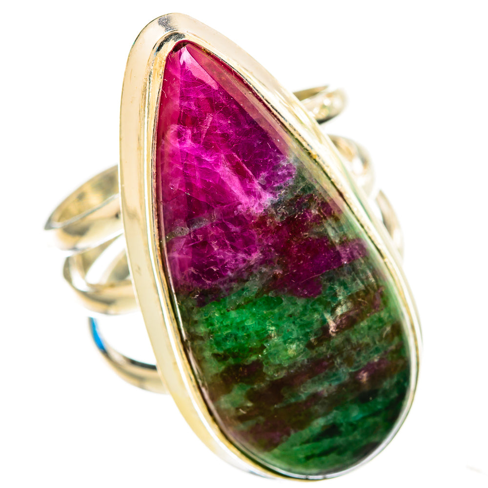 Ruby Zoisite Rings handcrafted by Ana Silver Co - RING116028 - Photo 2