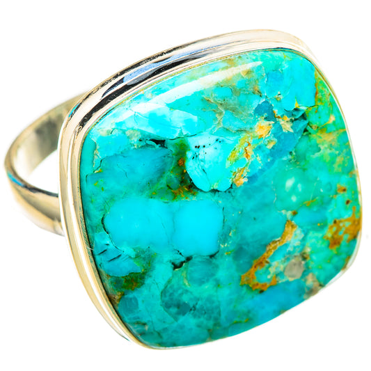 Peruvian Chrysocolla Rings handcrafted by Ana Silver Co - RING116032 - Photo 2