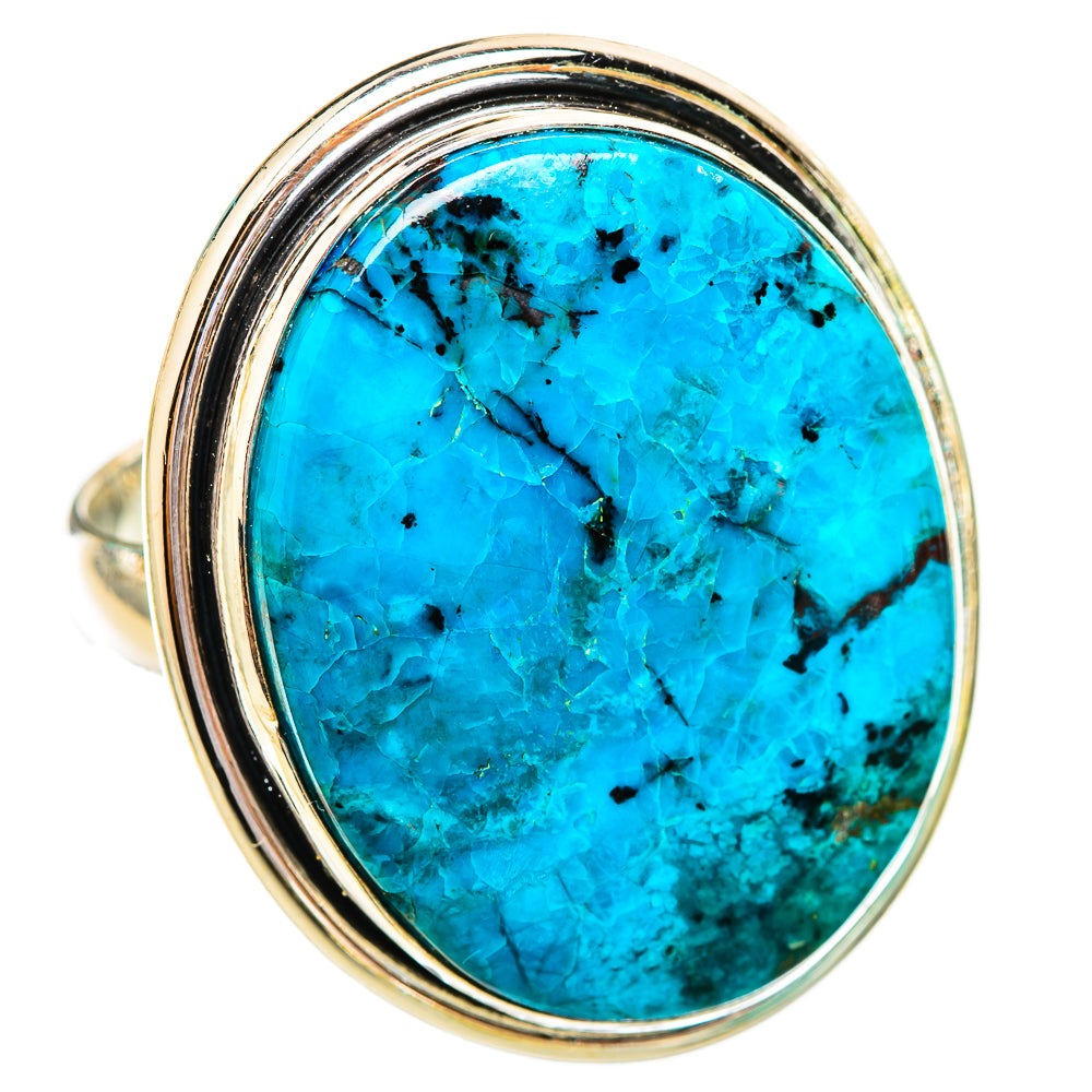 Peruvian Chrysocolla Rings handcrafted by Ana Silver Co - RING116036 - Photo 2