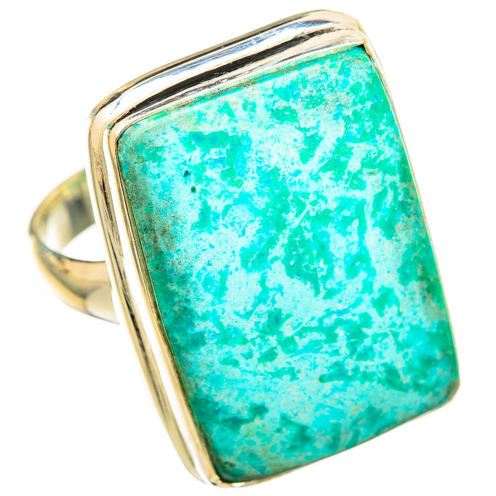 Peruvian Chrysocolla Rings handcrafted by Ana Silver Co - RING116038 - Photo 2