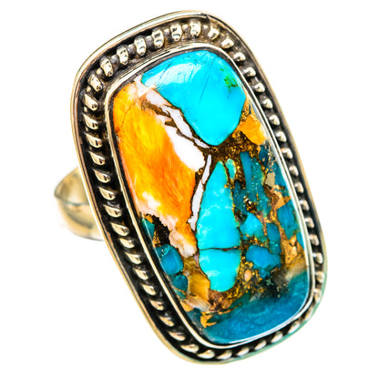 Spiny Oyster Turquoise Rings handcrafted by Ana Silver Co - RING116071 - Photo 2